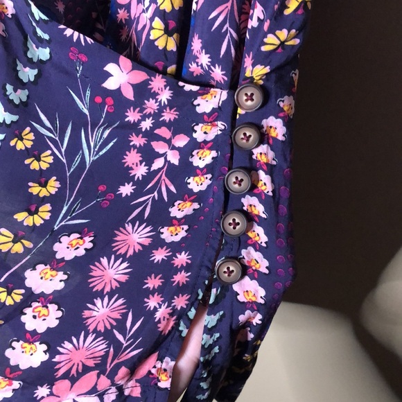 Anthropologie meadow rue button wrap short sleeve blouse - Picture 2 of 4